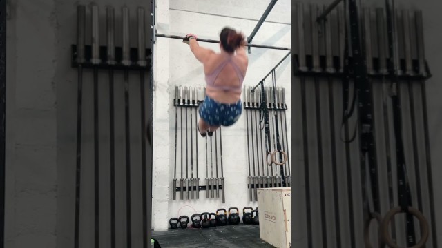 'Don’t underestimate heavy girls in the gym #crossfit #butterflypullups'