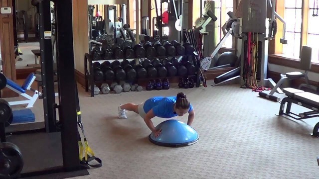 'Golf Exercises - Push Ups on TRX Trainer and Bosu Ball'