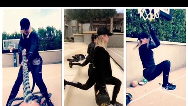 'KHLOE KARDASHIAN WORKOUT | KOURTNEY KARDASHIAN | SNAPCHAT STORIES'