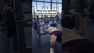 'Working out with my gf #gym #couples #relationship'