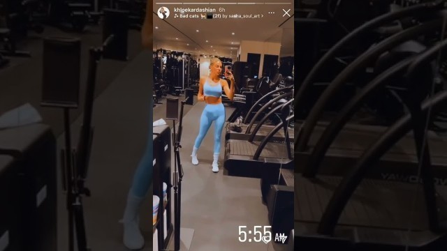 '#khloekardashian working out 