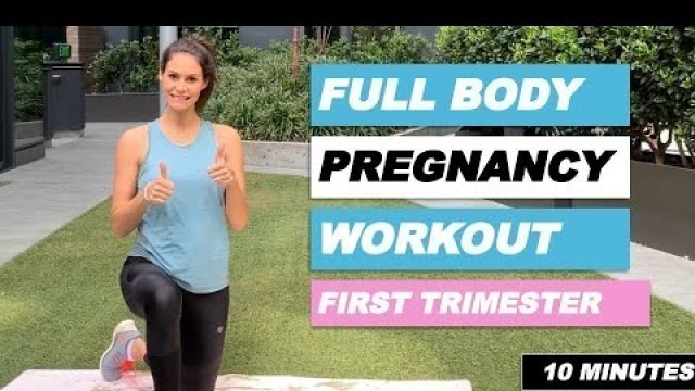 '10 MINUTE FULL BODY PREGNANCY WORKOUT | Prenatal Fitness | FIRST Trimester (advanced) - No Equipment'