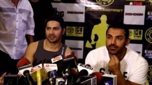 'Varun and John Abraham shares tips on impressing girl with fitness, watch video | Filmibeat'