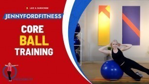 'Core, Abs and Back Workout | Stability Ball | Fitness Exercise At-Home | 8 Min | JENNY FORD'