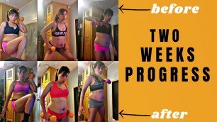 'MY FITNESS JOURNEY | BEFORE & AFTER 2 WEEKS VIDEOS  (Vlog #12)'