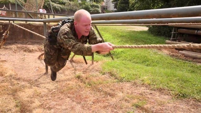 'Commando Training Centre Royal Marines assault course'