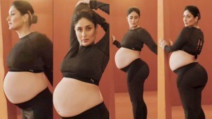 '9 Months Pregnant Kareena Kapoor Doing Hard Yoga Workout for Pooma Ad Shoot | It\'s Really Inspiring'