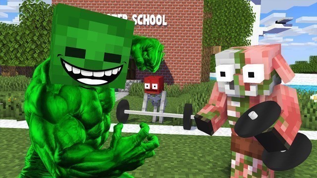 'Monster School : FITNESS TRAINING LESSON CHALLENGE - Epic Minecraft Animation'