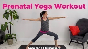 'Prenatal Yoga Workout (Pregnancy Yoga) - safe for all trimesters'