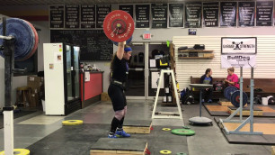 'Juliana Riotto (-75kg) Garage Strength | 110kg (242lbs) Clean and Jerk Double Off Low Blocks'