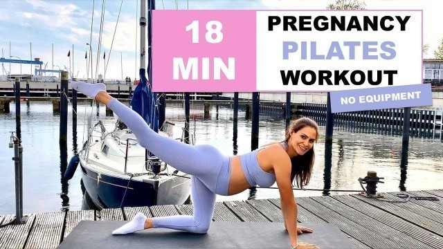 '18 MIN PRENATAL PILATES WORKOUT | Pregnancy Pilates for all Trimesters (No Equipment + No Jumping)!'