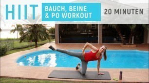 'Bauch Beine Po Training für Zuhause - Fatburner 20 Minuten HIIT Workout'