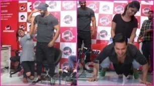 'Varun Dhawan & John Abraham Workout With Female Reporter At Dishoom Promotion !!'