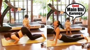 'Taimur Ali Khan Learning Surya Namaskar From Mommy Kareena Kapoor'