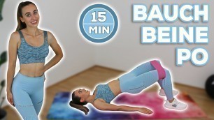 '15 Min. BAUCH BEINE PO Workout mit Theraband & ohne Springen | Effektives Homeworkout!'