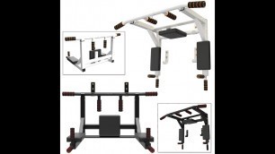 'Pull Up Bar Wall Mounted Dip Station Home Gym Fitness Chinning Iron Bracket BLK'