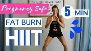 '5 Minute Prenatal HIIT Workout for Fat Burn | 1st, 2nd, and 3rd Trimester Safe'