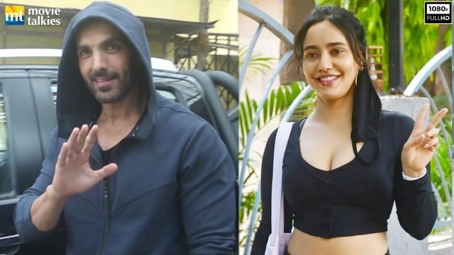 'Pathan Actor John Abraham post workout. Neha Sharma looking cute in her black gym ensemble'