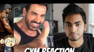 'JOHN ABRAHAM GYM WORKOUT VIDEOS (Morning At The Gym) REACTION'