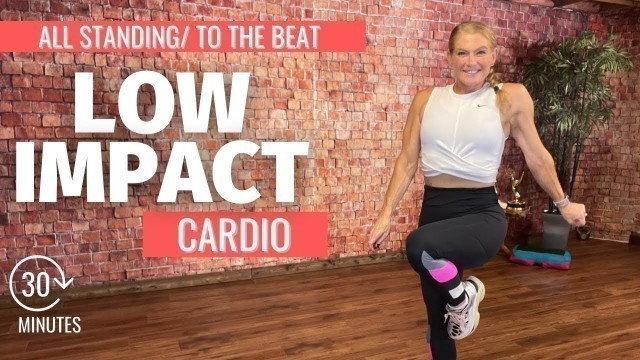 '30 MIN LOW IMPACT Cardio Walking Workout  No Jumping - To the beat aerobics'