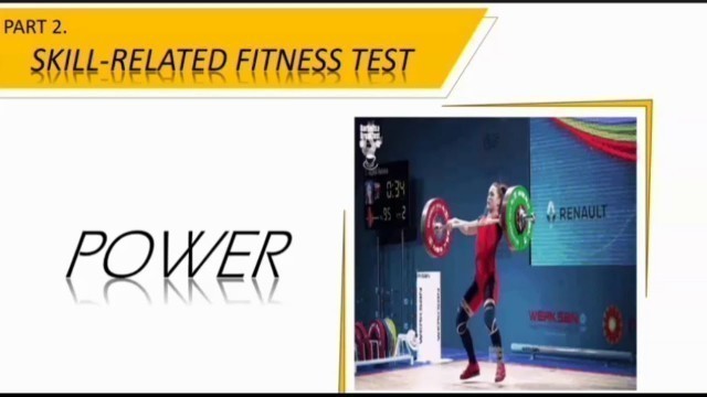 'Lesson 3. FITNESS TESTING & ASSESSMENT (Part 2. Skill-Related Fitness Test)'