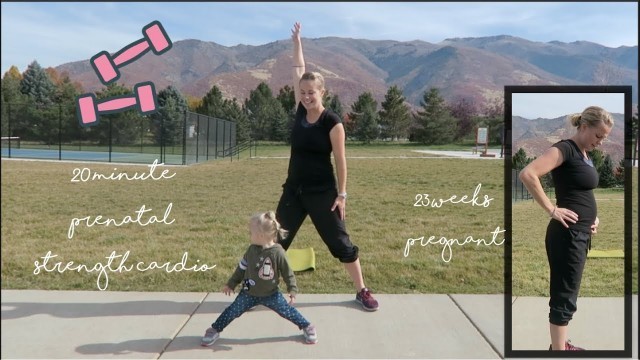 '20 Minute Cardio Strength Prenatal HIIT Workout (24 weeks pregnant)'