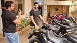 'John Abraham Shows his Bike Collection'