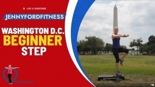 'Beginner Step Aerobics At-Home Workout | Washington, D.C.| Step Training Sweaty Fitness | Jenny Ford'