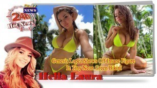 'The Fitness Girlz Genesis Lopez Shows Off Insane Figure In Tiny Neon Green Bikini'