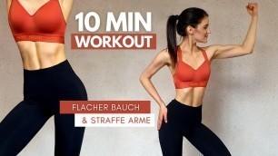 'In 10 MIN definierte Arme & flacher Bauch | ohne Equipment | Tina Halder'