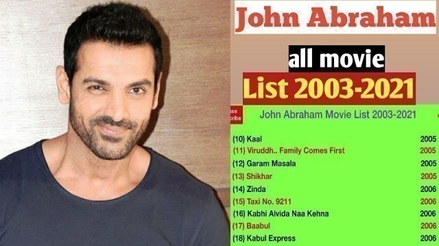 'John Abraham All Movie List 2003-2021'