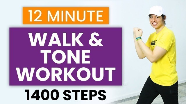 '12 MIN WALKING &  QUICK ARMS TONING WORKOUT • STEP to the BEAT• Walking Workout #19 • Keoni Tamayo'