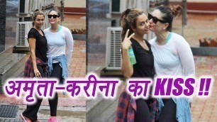 'Kareena Kapoor Khan SPOTTED KISSING Amrita Arora  outside GYM | FilmiBeat'