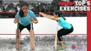 'Top 5 EXERCISES for CRICKET | Fitness for Cricket in Hindi | Fitness Tips for Batting and Bowling'
