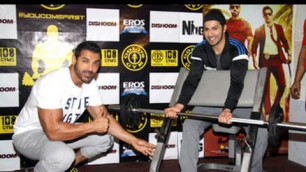 '\'Dishoom\' Promotion at GOLD Gym | Varun Dhawan, John Abraham | Bodybuilding Tips'