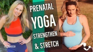 '20 Minute Prenatal Yoga Strengthen and Stretch Workout for all Trimesters of Pregnancy'