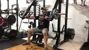 'Seated Bench Press w/ Rogue Fitness 50 Cal Lever Arms'