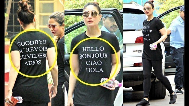 'Kareena Kapoor Hot In Greeting Tshirt Outside Gym'