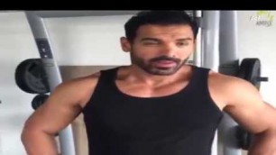 'Latest video of John Abraham workout at his personal gym'