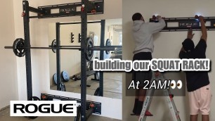 'BUILDING OUR ROGUE FITNESS SQUAT RACK AT 2AM! | SAAVYY'